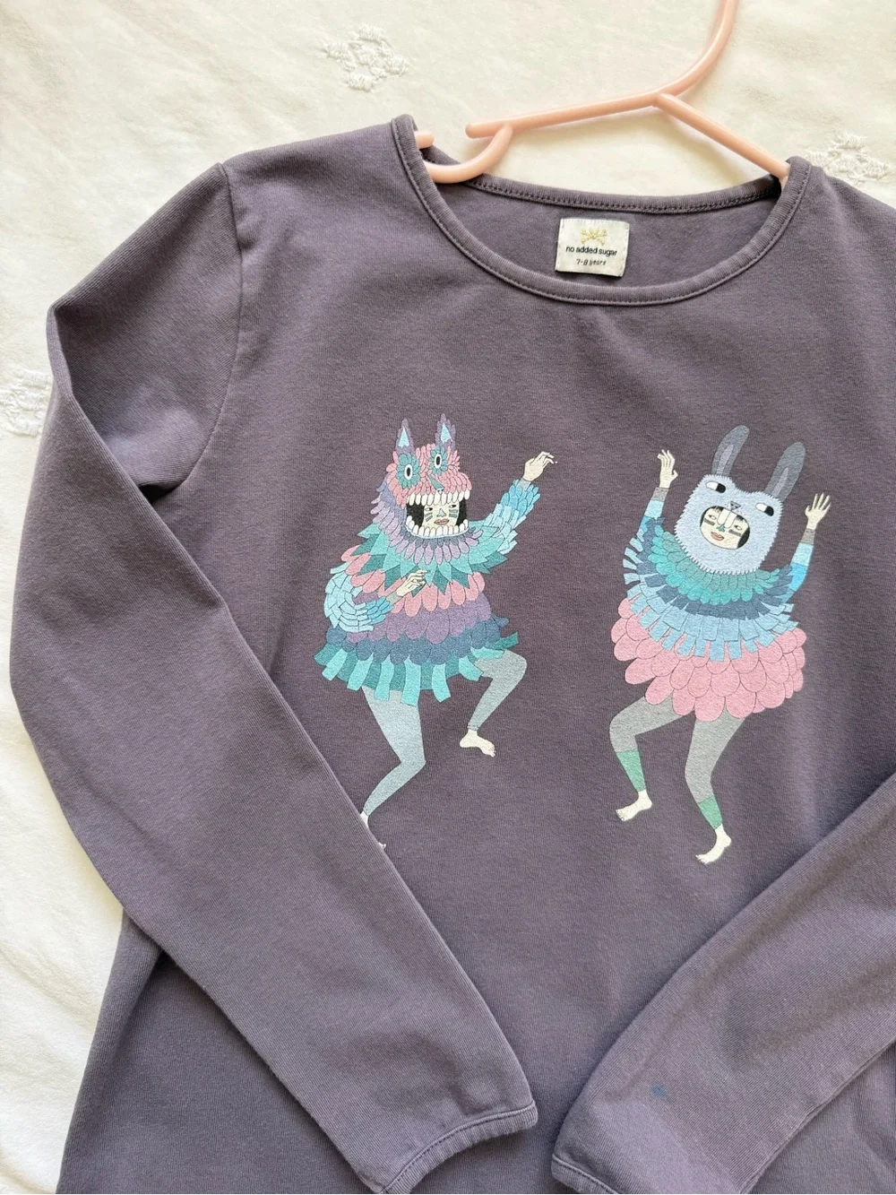 No Added Sugar Purple Long Sleeve Graphic Tee Size 7-8 Years